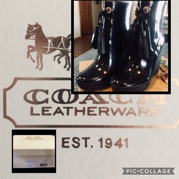 Coach Shoes - Coach rain boots,original box. Receipt included.